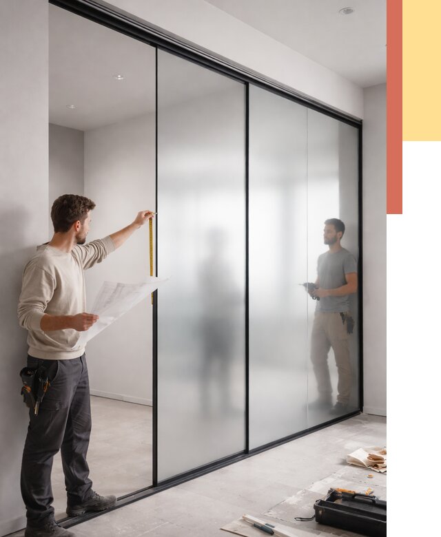 Матовые стеклянные перегородки в Солнечногорске от 8847 руб. — монтаж и установка | ОТДЕЛОЧНИК-Слн