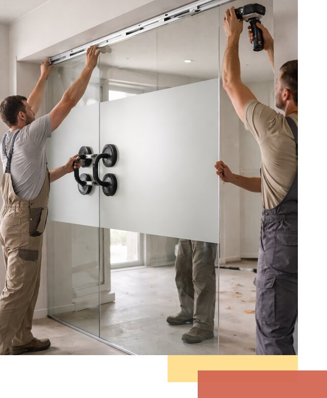 Матовые стеклянные перегородки под ключ в Солнечногорске