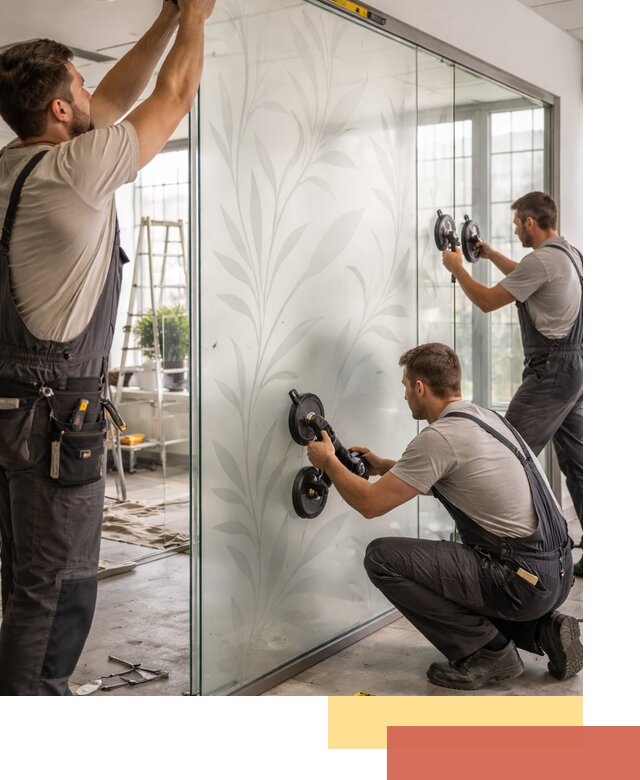 Стеклянные перегородки с рисунком на заказ в Солнечногорске