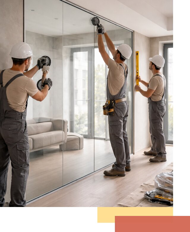 Перегородки из закаленного стекла в Солнечногорске для офисов и квартир