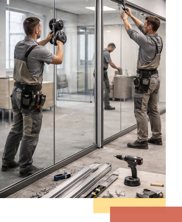 Стеклянные офисные перегородки под ключ в Солнечногорске