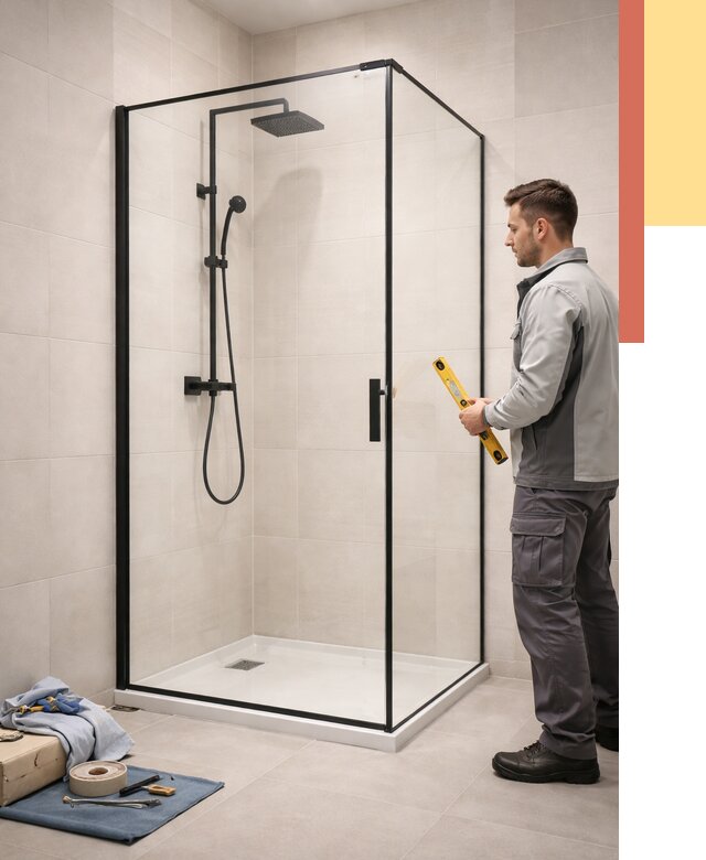 Стеклянные перегородки для душа в Солнечногорске от 13010 руб. | Монтаж под ключ — ОТДЕЛОЧНИК-Слн