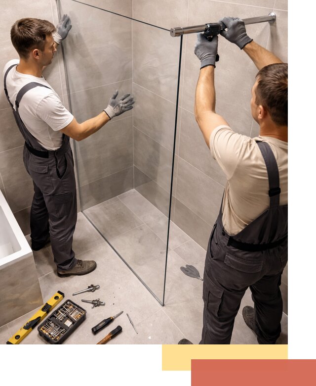 Стеклянные перегородки для душа в Солнечногорске — изготовление и монтаж