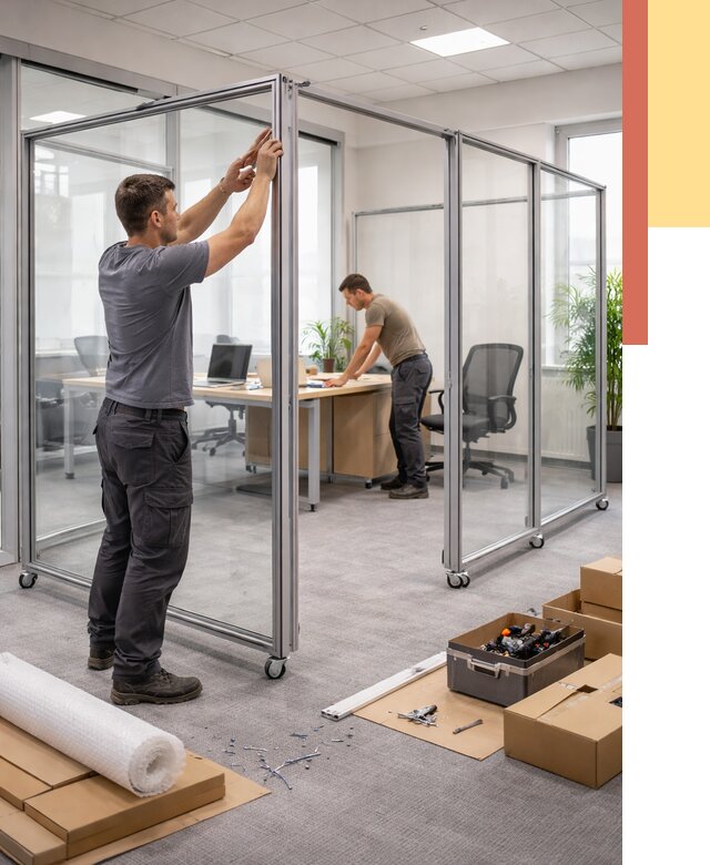 Мобильные офисные перегородки в Солнечногорске от 13010 руб. — установка под ключ | ОТДЕЛОЧНИК-Слн