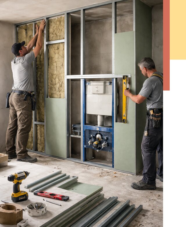 Установка сантехнических перегородок в Солнечногорске от 8847 руб. | ОТДЕЛОЧНИК-Слн