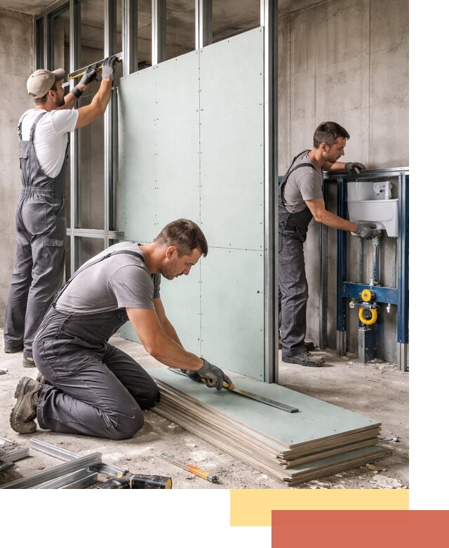 Монтаж и ремонт сантехнических перегородок в Солнечногорске