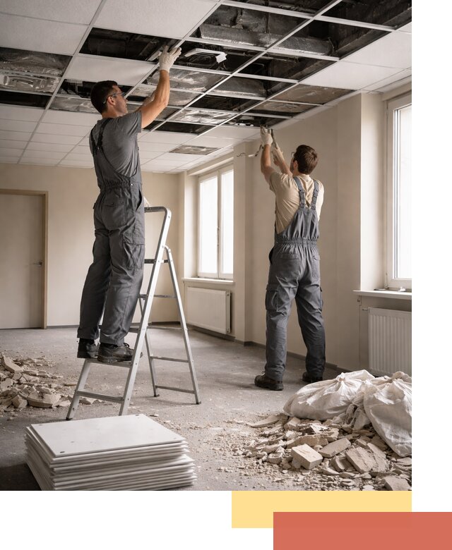 Демонтаж потолков Армстронг профессионально в Солнечногорске