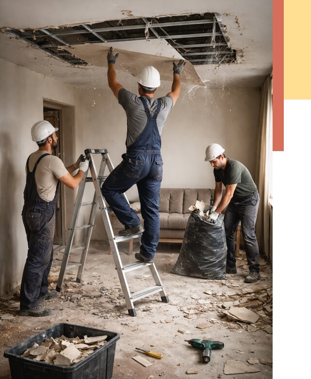 Демонтаж гипсокартонного потолка в Солнечногорске от 437 руб. за м2 — ОТДЕЛОЧНИК-Слн