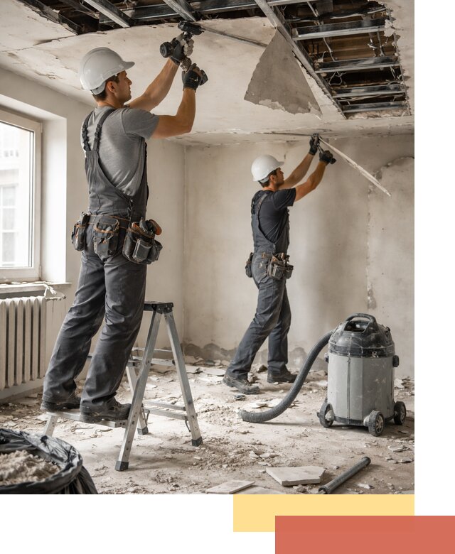 Демонтаж гипсокартонного потолка в Солнечногорске быстро и аккуратно