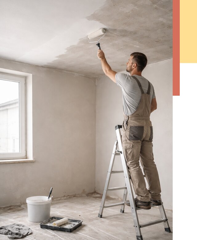 Грунтовка потолка в Солнечногорске от 2602 руб. — быстро и недорого | ОТДЕЛОЧНИК-Слн