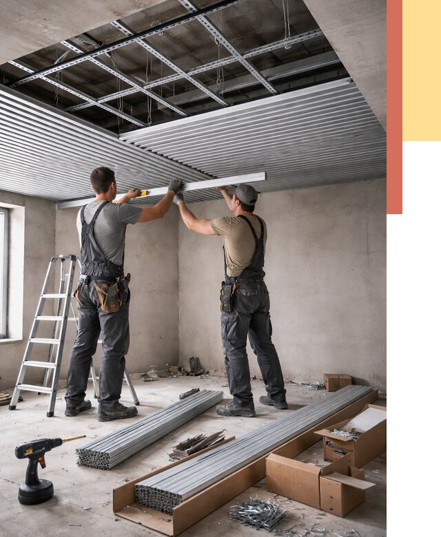 Монтаж реечного потолка в Солнечногорске от 4684 руб. под ключ | ОТДЕЛОЧНИК-Слн