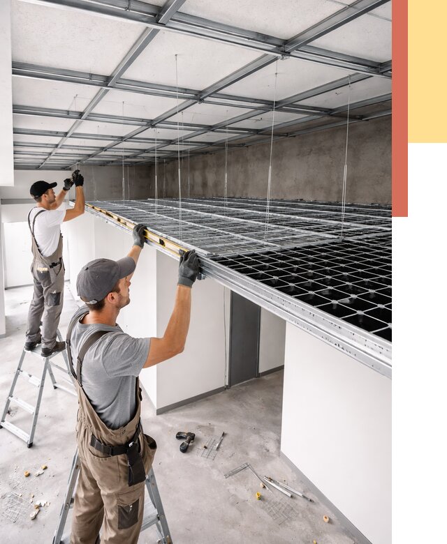 Монтаж потолка грильято в Солнечногорске от 468 руб./м² — быстрая сборка под ключ | ОТДЕЛОЧНИК-Слн