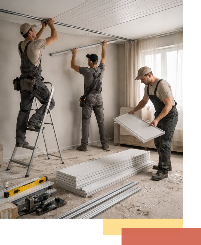 Монтаж потолка из ПВХ панелей в Солнечногорске оперативно и качественно