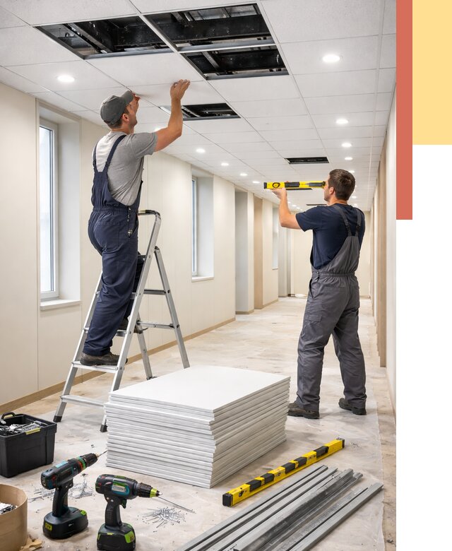 Ремонт потолка Армстронг в Солнечногорске от 4684 руб. — быстро и недорого | ОТДЕЛОЧНИК-Слн