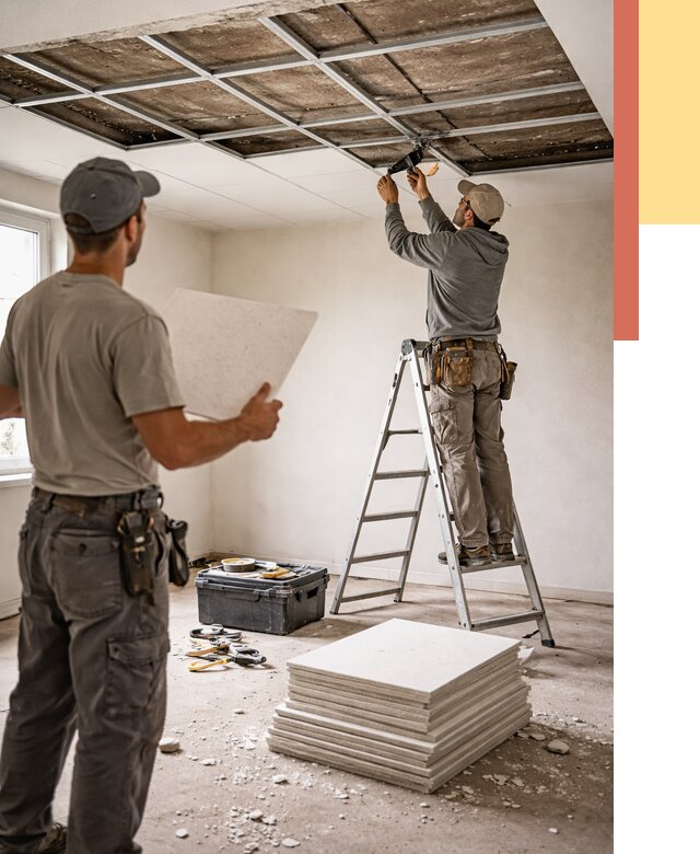 Замена плит подвесного потолка в Солнечногорске от 1821 руб. быстро и недорого | ОТДЕЛОЧНИК-Слн