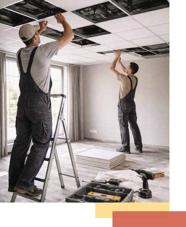 Замена плит подвесного потолка в Солнечногорске быстро и качественно