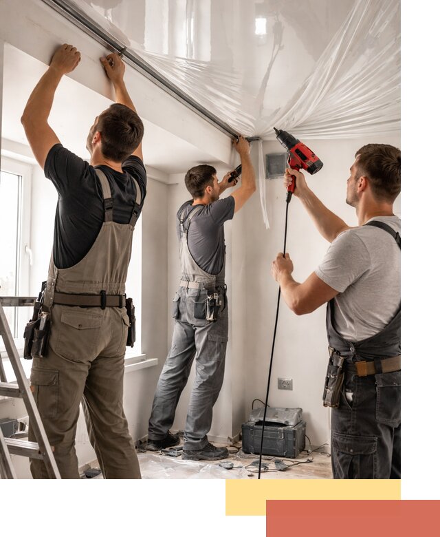 Монтаж глянцевого натяжного потолка в Солнечногорске быстро и качественно