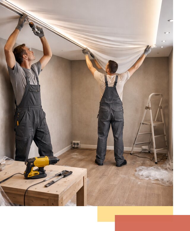 Монтаж натяжного потолка с подсветкой в Солнечногорске цена и сроки