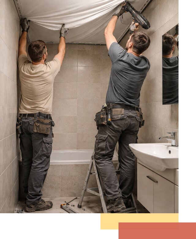 Монтаж натяжного потолка в ванной в Солнечногорске быстро и качественно