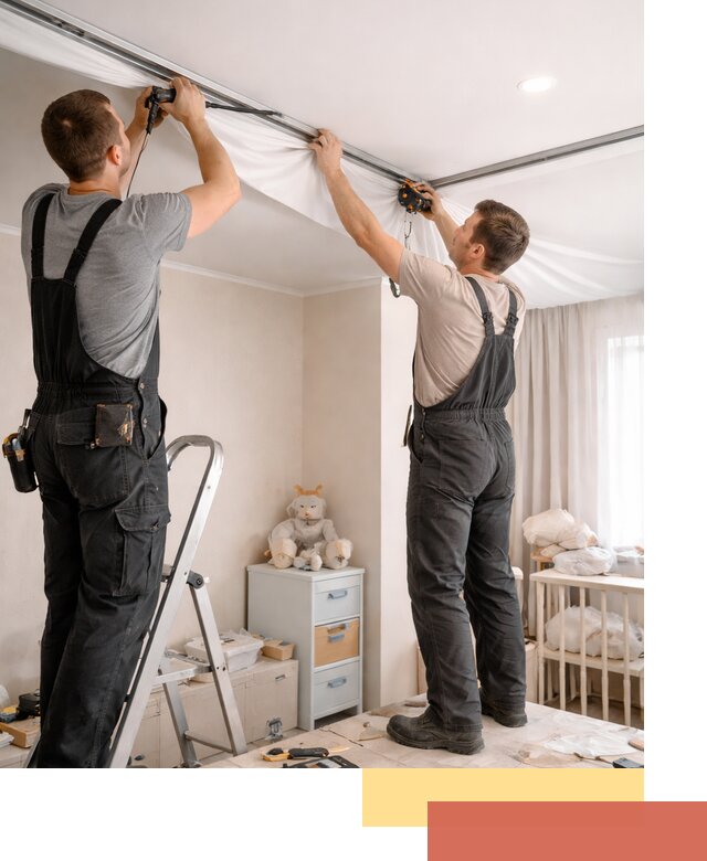 Монтаж натяжного потолка в детской комнате в Солнечногорске