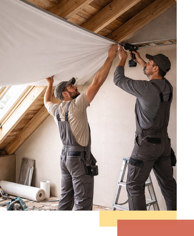 Монтаж натяжного потолка в мансарде в Солнечногорске