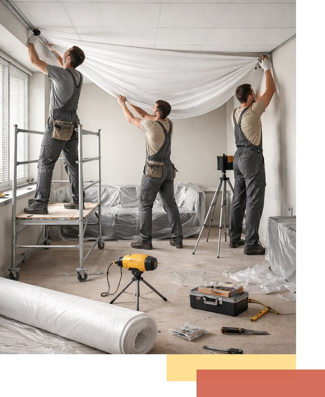 Монтаж натяжного потолка в офисе в Солнечногорске