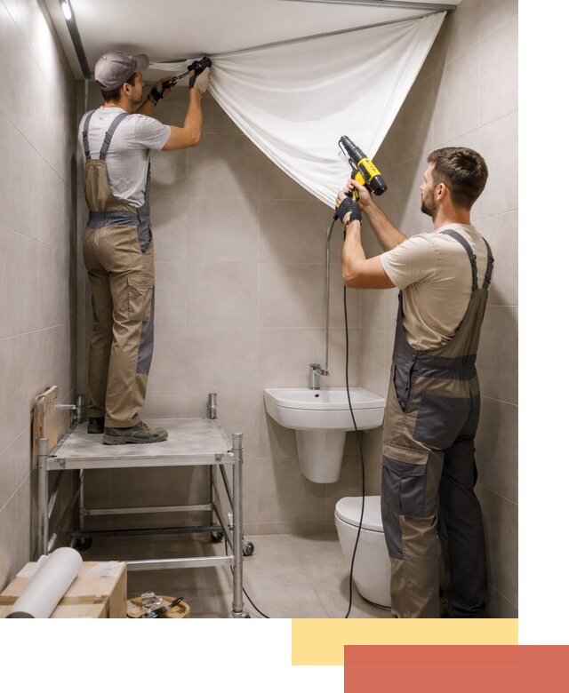 Монтаж натяжного потолка в санузле в Солнечногорске