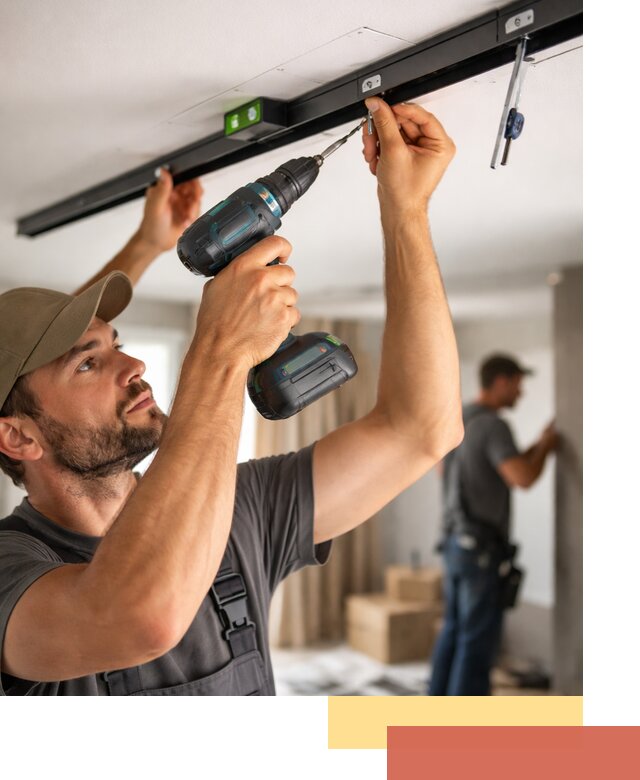 Установка трековых светильников в натяжной потолок в Солнечногорске