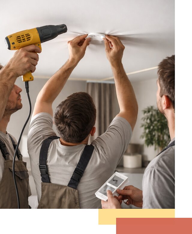 Ремонт прокола полотна натяжного потолка в Солнечногорске