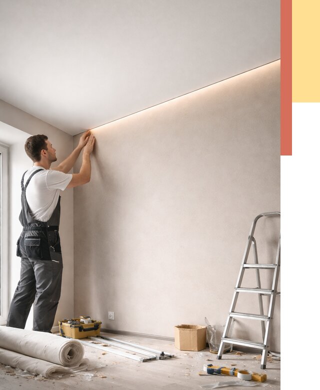 Теневые натяжные потолки в Солнечногорске от 8535 руб. под ключ | ОТДЕЛОЧНИК-Слн