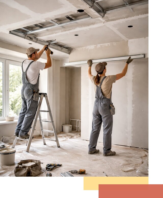 Монтаж многоуровневого потолка из гипсокартона в Солнечногорске