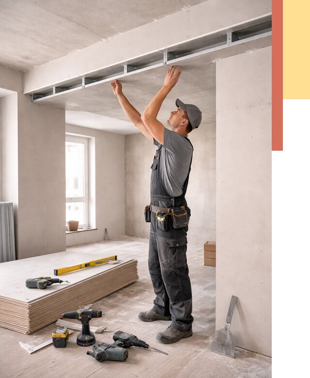 Потолок из гипсокартона с нишей в Солнечногорске от 1301 руб. под ключ | ОТДЕЛОЧНИК-Слн