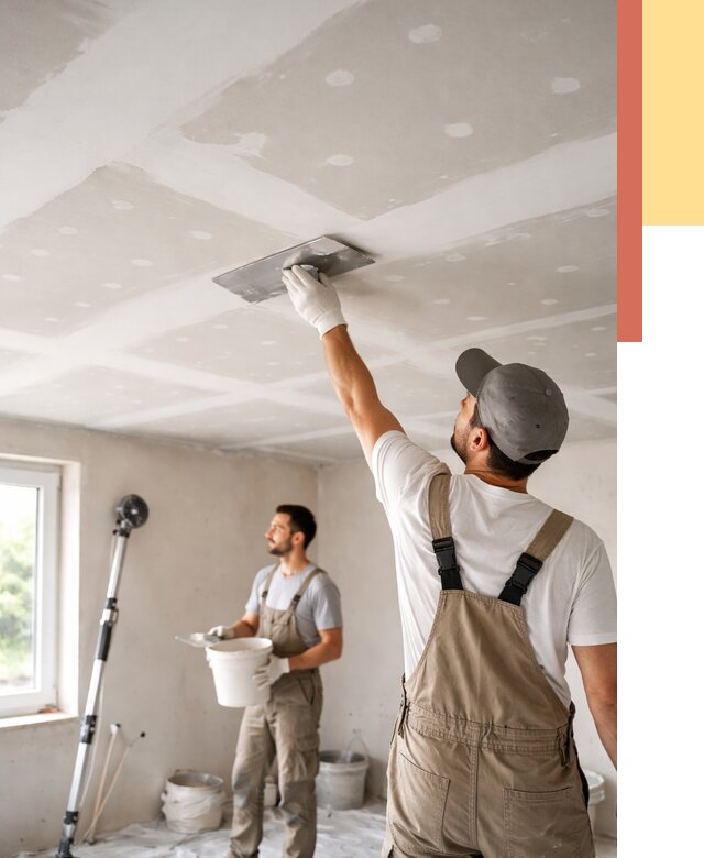 Шпаклевка потолка из гипсокартона в Солнечногорске от 3331 руб./м2 — услуги под ключ | ОТДЕЛОЧНИК-Слн