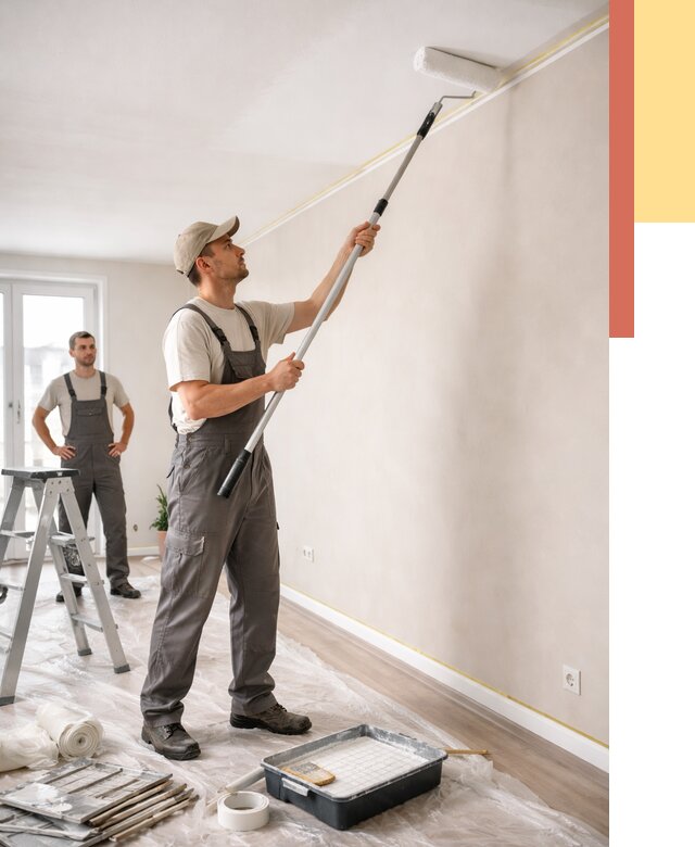 Покраска потолка из гипсокартона в Солнечногорске от 4684 руб./м2 — услуги под ключ | ОТДЕЛОЧНИК-Слн