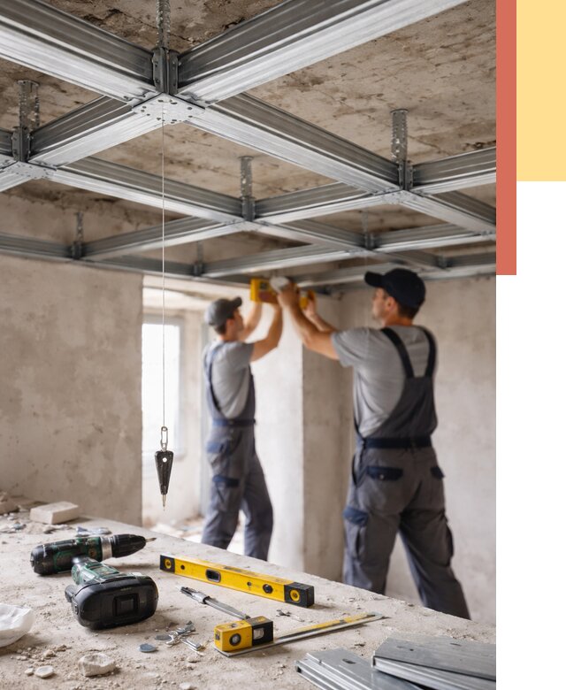 Монтаж каркаса потолка из профиля в Солнечногорске от 4684 руб. — услуги ОТДЕЛОЧНИК-Слн