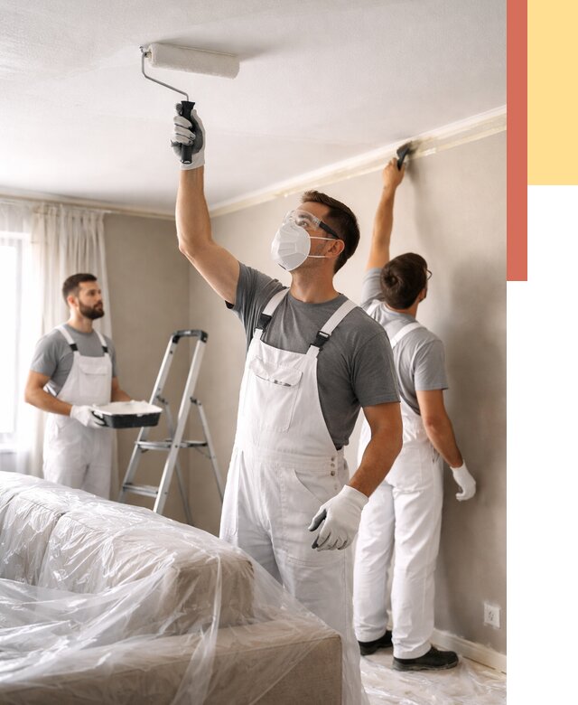 Покраска потолка водоэмельсионной краской в Солнечногорске от 2290 руб/м² — услуги под ключ | ОТДЕЛОЧНИК-Слн