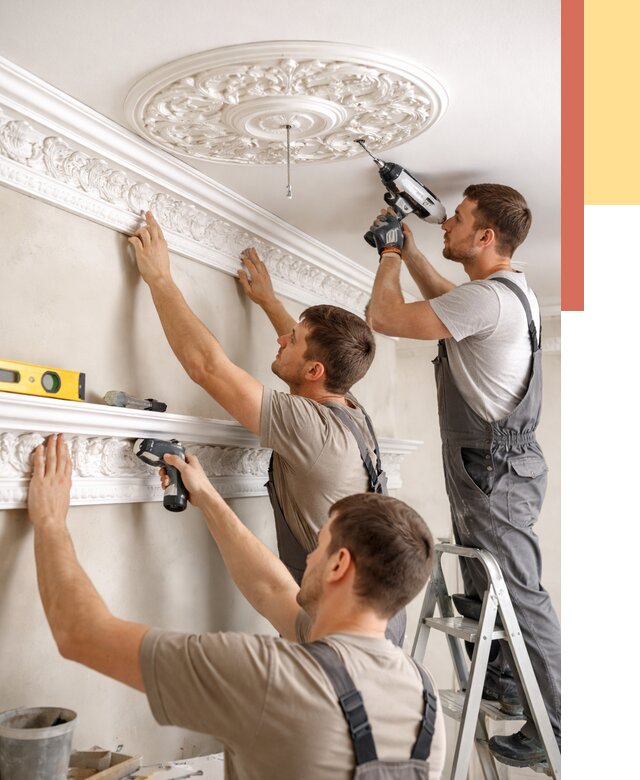 Монтаж лепнины на потолок в Солнечногорске от 3331 руб. быстро и недорого | ОТДЕЛОЧНИК-Слн