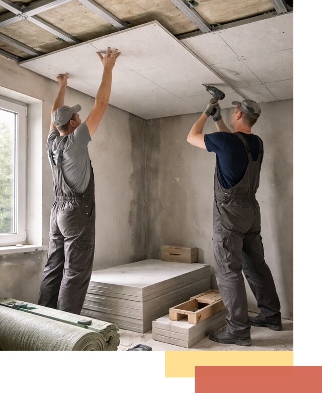 Шумоизоляция потолка панелями ЗИПС в Солнечногорске